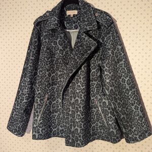 🖤 🩵 Philosophy Woman Republic Clothing 2X Faux leather Animal Print Jacket